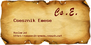 Csesznik Emese névjegykártya